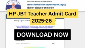 HP JBT Teacher Admit Card 2025-26