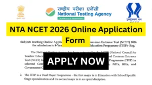 NTA NCET 2026 Online Application Form