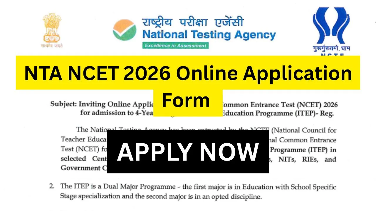 NTA NCET 2026 Online Application Form